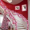50 Ft Valentines Heart Tinsel Garland Decorations, Valentines Day Red Pink White Metallic Garland Valentine's Day Decorations for Home Indoor Outdoor Wedding Hanging Valentines Day Decor view 3
