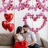 50 Ft Valentines Heart Tinsel Garland Decorations, Valentines Day Red Pink White Metallic Garland Valentine's Day Decorations for Home Indoor Outdoor Wedding Hanging Valentines Day Decor view 4