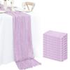 Set of 10 Gauze Wedding Table Runner, Semi-Sheer Cheesecloth for Christmas Dining Party Arches Cake Table Decor(10PCS Purpur) view 1