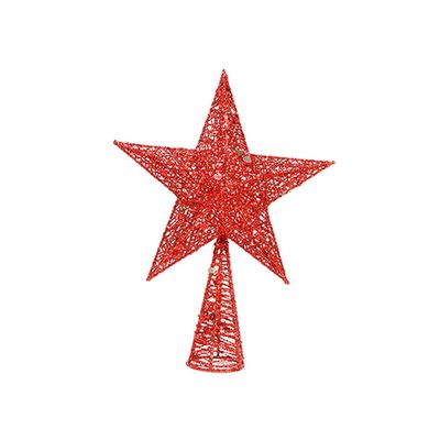 YYZKYTO Christmas Ornaments Star Toppers Five Tree Ornaments Treetop Ornament Cm Party Glittering Christmas Point Red for Wrought Iron Supplies Topper Star Glitter Star Commemoration Day