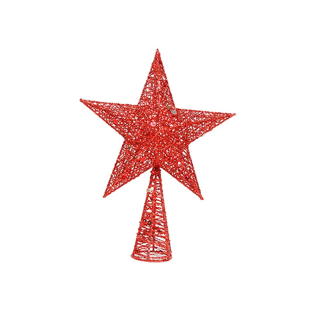 YYZKYTO Christmas Ornaments Star Toppers Five Tree Ornaments Treetop Ornament Cm Party Glittering Christmas Point Red for Wrought Iron Supplies Topper Star Glitter Star Commemoration Day