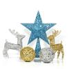 YYZKYTO Christmas Ornaments Star Toppers Five Tree Ornaments Treetop Ornament Cm Party Glittering Christmas Point Red for Wrought Iron Supplies Topper Star Glitter Star Commemoration Day view 4