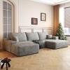 107.5" Cloud Modular U-Shaped Boneless Couches Sectional Sofa for Living Room Apartment, Deep Seat Comfy Couch with Chaise and Ottoman, No Assembly Required (Gray, Right Facing Chaise) view 1