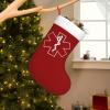 BYOBLU EMS Christmas Stockings, Xmas Stockings, 18" Large Xmas Stocking, Christmas Party Fireplace Family Hanging Stocking Decorations(Red and White) view 1