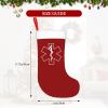 BYOBLU EMS Christmas Stockings, Xmas Stockings, 18" Large Xmas Stocking, Christmas Party Fireplace Family Hanging Stocking Decorations(Red and White) view 2