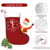 BYOBLU EMS Christmas Stockings, Xmas Stockings, 18" Large Xmas Stocking, Christmas Party Fireplace Family Hanging Stocking Decorations(Red and White) view 3
