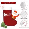 BYOBLU Sometimes I Get Distracted Squirrel Christmas Stockings, Xmas Stockings, 18" Large Xmas Stocking, Christmas Party Fireplace Family Hanging Stocking Decorations(Red and White) view 3