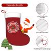 AHUNARLOP Volunteer Firefighter Christmas Stockings, Xmas Stockings, 18" Large Xmas Stocking, Christmas Party Fireplace Family Hanging Stocking Decorations(Red and White) view 2