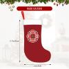 AHUNARLOP Volunteer Firefighter Christmas Stockings, Xmas Stockings, 18" Large Xmas Stocking, Christmas Party Fireplace Family Hanging Stocking Decorations(Red and White) view 4
