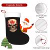 BYOBLU Canadian Flag Skull Christmas Stockings, Xmas Stockings, 18" Large Xmas Stocking, Christmas Party Fireplace Family Hanging Stocking Decorations(White and Black) view 3