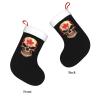 BYOBLU Canadian Flag Skull Christmas Stockings, Xmas Stockings, 18" Large Xmas Stocking, Christmas Party Fireplace Family Hanging Stocking Decorations(White and Black) view 4