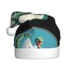 Adult plush Christmas hat YYHWHJDE The giant snake guarding the mountain Printing with soft touch for Christmas party view 1
