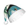 Adult plush Christmas hat YYHWHJDE The giant snake guarding the mountain Printing with soft touch for Christmas party view 2