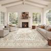 Washable Rugs 10x14 Rug for Living Room, Vintage Large Indoor Carpet Gold view 2