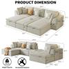 109" Modular Sectional Sofa with Deep Seat, Oversized Cloud Couch for Living Room with 3 Ottomans, Boneless Memory Foam Teddy Fleece Sofa, No Tools Assembly Required (Beige,3 Ottomans) view 2