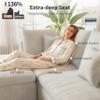 109" Modular Sectional Sofa with Deep Seat, Oversized Cloud Couch for Living Room with 3 Ottomans, Boneless Memory Foam Teddy Fleece Sofa, No Tools Assembly Required (Beige,3 Ottomans) view 3