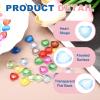 MECCANIXITY 100 Pcs Acrylic Heart Rhinestone, 12mm Pointback Clear Heart Crystal Gems Rhinestone Vase Filler Gems for Crafting Painting Table Scatters Wedding Decorations, Blue view 3