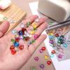 MECCANIXITY 100 Pcs Acrylic Heart Rhinestone, 12mm Pointback Clear Heart Crystal Gems Rhinestone Vase Filler Gems for Crafting Painting Table Scatters Wedding Decorations, Blue view 4