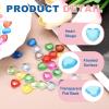 MECCANIXITY 50 Pcs Acrylic Heart Rhinestone, 12mm Pointback Clear Heart Crystal Gems Rhinestone Vase Filler Gems for Crafting Painting Table Scatters Wedding Decorations, Lake Blue view 3