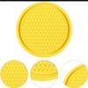 2 PCS Car Cup Holder Coaster for Citroen DS7 2016+, Rubber Universal Non Slip Spill Waterproof Embedded in Ornaments Interior Accessories,F/Yellow view 2