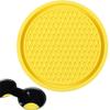 2 PCS Car Cup Holder Coaster for Citroen DS7 2016+, Rubber Universal Non Slip Spill Waterproof Embedded in Ornaments Interior Accessories,F/Yellow view 3