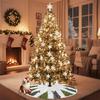 White Christmas Tree Skirt Large Soft Custom Pet Photos Decoracion De Navidad Winter Holiday Tree Mat Decoration Unique Holiday Decorations Ornaments Birthday Gifts for Women view 3