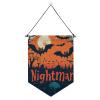 Nightmare Pumpkin Happy Halloween Bat hanging banner with telescopic rod party banner hanging decorations for Indoor,Outdoor Party view 1