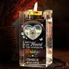 Personalized Memorial Crystal Candle Holder Custom Engraved Crystal Candle for Loss of Loved One or Pet, Sympathy Wings Candle with Photo & Name (Color 1) view 1