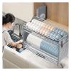 2-Tier Pull Down Shelf Organizer for Kitchen Cabinet, 304 Stainless Steel Dish Drying Rack, Space-Saving Lifting Basket for Coffee & Food Storage (86.4x24x54.5cm) view 1