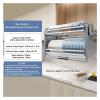 2-Tier Pull Down Shelf Organizer for Kitchen Cabinet, 304 Stainless Steel Dish Drying Rack, Space-Saving Lifting Basket for Coffee & Food Storage (86.4x24x54.5cm) view 2