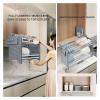 2-Tier Pull Down Shelf Organizer for Kitchen Cabinet, 304 Stainless Steel Dish Drying Rack, Space-Saving Lifting Basket for Coffee & Food Storage (86.4x24x54.5cm) view 4