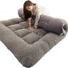 FloorMattress Soft Folding PortableMattress Double Single Japanese Futons, Japanese Tatami Roll Mat, Guest Bed Roll Up Organic Pad Meditation Mat view 1
