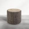SIMPLIHOME Larissa 18" Wide Braided Jute Round Pouf in Sandy Natural/Ebony view 1