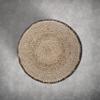 SIMPLIHOME Larissa 18" Wide Braided Jute Round Pouf in Sandy Natural/Ebony view 4