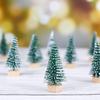 YYZKYTO s Decor with Snow Covered Pine 5cm Ornaments for Home Party Bar Bottle Brush Trees Commemoration Day view 3