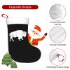 AMZWZSH Buffalo Retro Bison Animal Lover- Christmas Stockings, Xmas Stockings, 18" Large Xmas Stocking, Christmas Party Fireplace Family Hanging Stocking Decorations(White and Black) view 2
