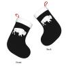 AMZWZSH Buffalo Retro Bison Animal Lover- Christmas Stockings, Xmas Stockings, 18" Large Xmas Stocking, Christmas Party Fireplace Family Hanging Stocking Decorations(White and Black) view 3