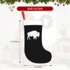 AMZWZSH Buffalo Retro Bison Animal Lover- Christmas Stockings, Xmas Stockings, 18" Large Xmas Stocking, Christmas Party Fireplace Family Hanging Stocking Decorations(White and Black) view 4