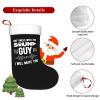 AMZWZSH Don't Mess with The Sound Guy Christmas Stockings, Xmas Stockings, 18" Large Xmas Stocking, Christmas Party Fireplace Family Hanging Stocking Decorations(White and Black) view 2