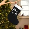 AMZWZSH Fisherman's Fish Hook Bite Me Christmas Stockings, Xmas Stockings, 18" Large Xmas Stocking, Christmas Party Fireplace Family Hanging Stocking Decorations(White and Black) view 1