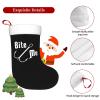 AMZWZSH Fisherman's Fish Hook Bite Me Christmas Stockings, Xmas Stockings, 18" Large Xmas Stocking, Christmas Party Fireplace Family Hanging Stocking Decorations(White and Black) view 2