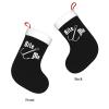 AMZWZSH Fisherman's Fish Hook Bite Me Christmas Stockings, Xmas Stockings, 18" Large Xmas Stocking, Christmas Party Fireplace Family Hanging Stocking Decorations(White and Black) view 3