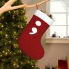 AMZWZSH Semi Colon Christmas Stockings, Xmas Stockings, 18" Large Xmas Stocking, Christmas Party Fireplace Family Hanging Stocking Decorations(Red and White) view 1