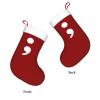 AMZWZSH Semi Colon Christmas Stockings, Xmas Stockings, 18" Large Xmas Stocking, Christmas Party Fireplace Family Hanging Stocking Decorations(Red and White) view 3