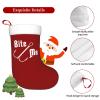 AMZWZSH Fisherman's Fish Hook Bite Me Christmas Stockings, Xmas Stockings, 18" Large Xmas Stocking, Christmas Party Fireplace Family Hanging Stocking Decorations(Red and White) view 2