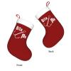 AMZWZSH Fisherman's Fish Hook Bite Me Christmas Stockings, Xmas Stockings, 18" Large Xmas Stocking, Christmas Party Fireplace Family Hanging Stocking Decorations(Red and White) view 3