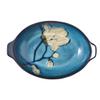 Roast 5.5cm Deep Nordic Ceramic Double Ear Baking Tray for Home Use, Large Oval Shaped Household Kitchen Dish Pasta view 1