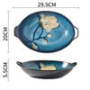 Roast 5.5cm Deep Nordic Ceramic Double Ear Baking Tray for Home Use, Large Oval Shaped Household Kitchen Dish Pasta view 2