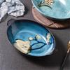 Roast 5.5cm Deep Nordic Ceramic Double Ear Baking Tray for Home Use, Large Oval Shaped Household Kitchen Dish Pasta view 3