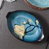 Roast 5.5cm Deep Nordic Ceramic Double Ear Baking Tray for Home Use, Large Oval Shaped Household Kitchen Dish Pasta view 4